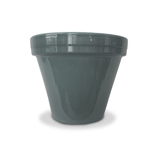 CERAMO PCSBX-8-GY-XCP10 Flower Pot, Gray Ceramic, 8.5 x 7.5-In. - pack of 10