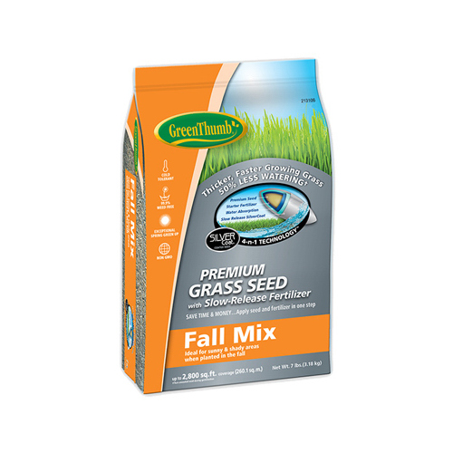 Barenbrug GREUN225 Premium Coated Fall Turfgrass Seed Mix, 7-Lbs., Covers 2,800 Sq. Ft.