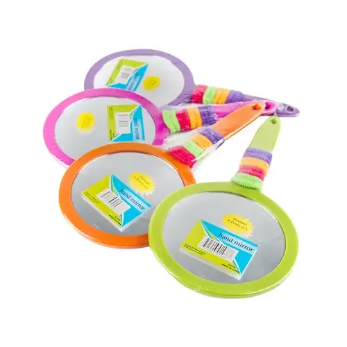 Regent Products G1478N Hand Mirror, Rectangle, Assorted Colors, 7.2 x 10.6-In.