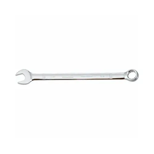 Combination Wrench, SAE, 1/2 in Head, 6-15/32 in L, 12-Point, Chrome, Comfort-Grip Handle