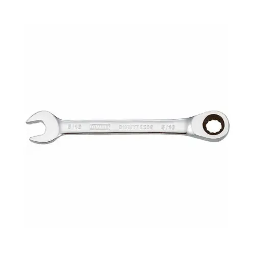 Combination Wrench, SAE, 5/6 in Head, 4-3/8 in L, 12-Point, Chrome, Comfort-Grip Handle