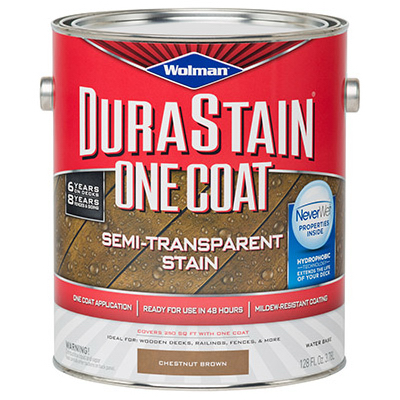 Zinsser 288081 Durastain Water Based Exterior Wood Stain, 1 Coat Semi-Transparent Chestnut Brown, 1-Gallon