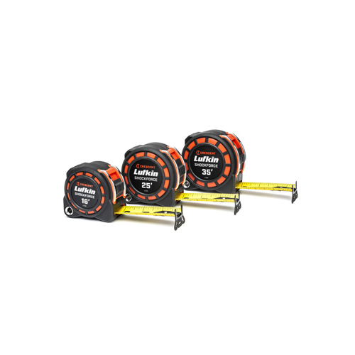 Shockforce Series L1116 Tape Measure, 16 ft L Blade, 1-3/16 in W Blade, Nylon/Steel Blade