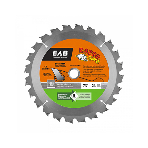 Exchange-A-Blade 1016342 Circular Saw Blade, Razor Back, Demo, 24-Tooth x 7-1/4-In.