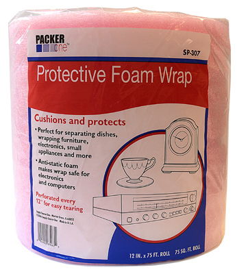 SCHWARZ SUPPLY SOURCE SP-307 Protective Foam Wrap, Pink, 12-In. x 75-Ft.