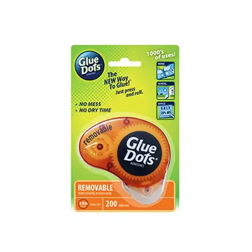 Glue Dots 03670 Removable Adhesive Dispenser, 3/8-In. 200-Ct.