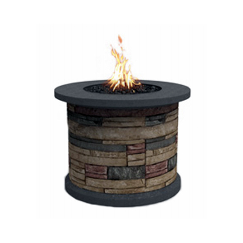 Breckenridge Gas Fire Pit Table, Faux Stone, 30-In. Round