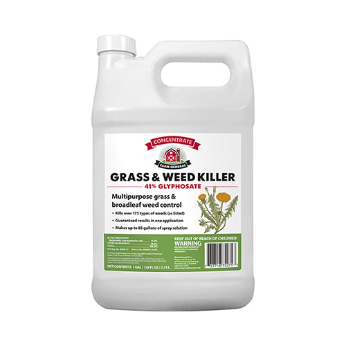 Farm General 75271 Glyphosate Grass and Weed Killer, Liquid, Clear/Viscous Green/Yellow, 1 gal