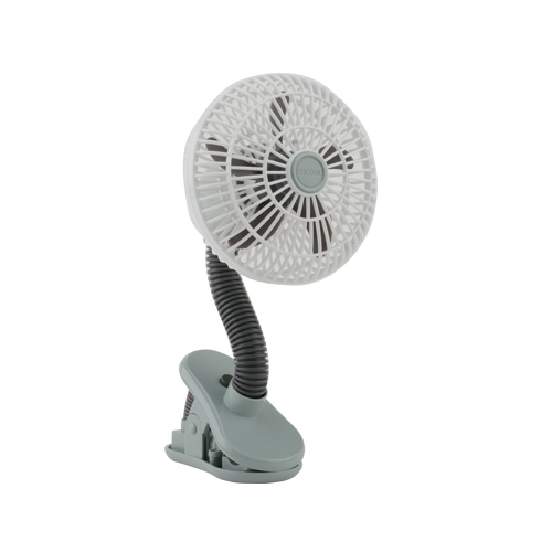 Personal Clip Fan, Battery-Operated, White & Gray, 4-In.