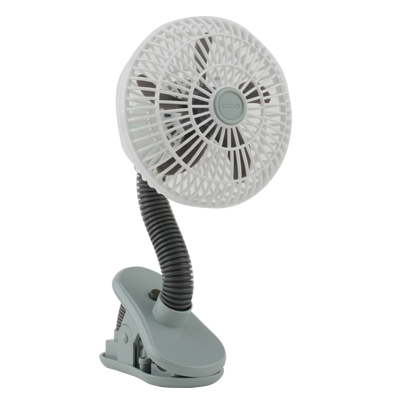 O2Cool FC04001 Personal Clip Fan, Battery-Operated, White & Gray, 4-In.