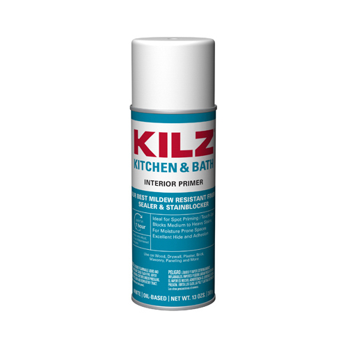 Kitchen & Bath Spot Primer, oil-Based, White, 13-oz. Aerosol