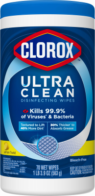 The Clorox Company 32131 Micro Scrubbers Disinfecting Wipes, Lemon, 70-Ct.