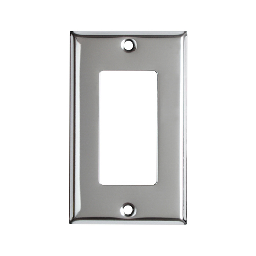 Steel Wall Plate, 1-Gang, GFCI Opening, Chrome