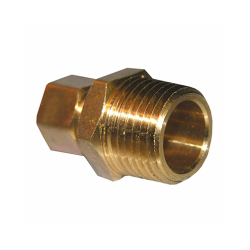 Adapter, Brass, Compression, Male, 3/8 x 1/2-In. - pack of 6