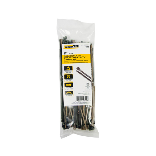 Standard Duty Cable Tie, Camo, 11-In - pack of 100