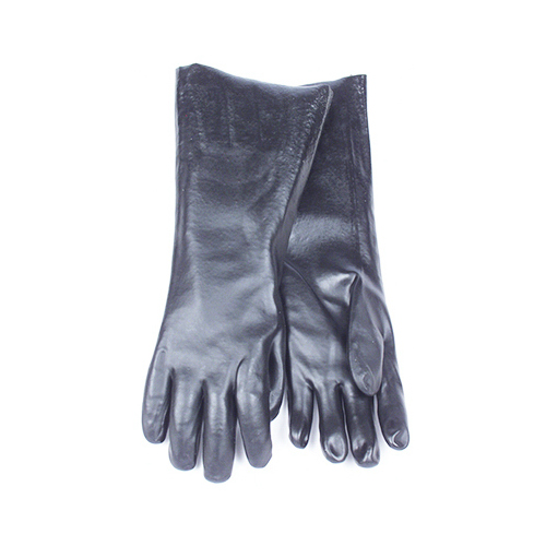 Chemical Glove, Black PVC, Large, 18-In.