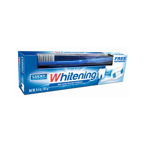 Toothpaste + Bonus Toothbrush, Whitening Anti-Cavity Fluoride, 6.4-oz.