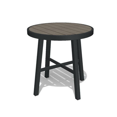 Adelaide Side Table, Faux Wood Top, Charcoal Steel, 20-In.