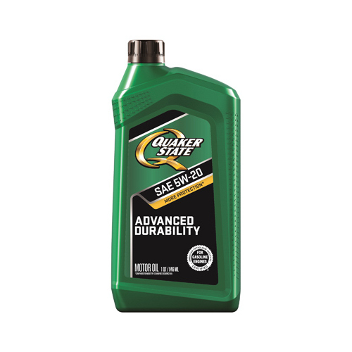 QUAKER STATE 550035082 Advanced Durability Motor Oil, 5W-20, 1 qt Bottle Amber