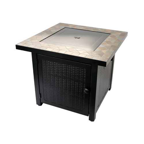 ZHEJIANG YAYI METAL TECHNOLOGY CO GFT-10081E Gas Fire Pit Table, Slate Tile Top, 30-In. Square