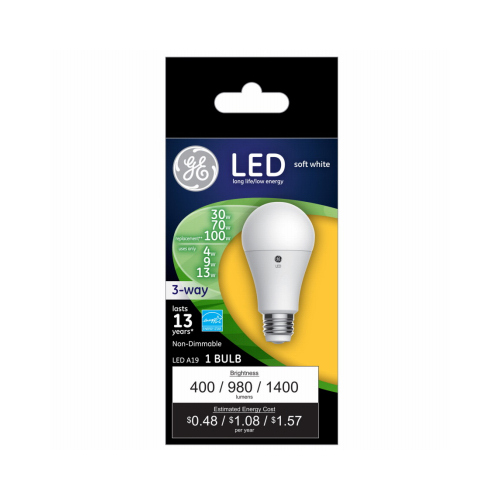 LED 3-Way Light Bulb, Soft White, 4/9/13-Watts