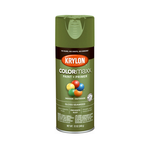 COLORmaxx Spray Paint + Primer, Gloss Seaweed, 12-oz.