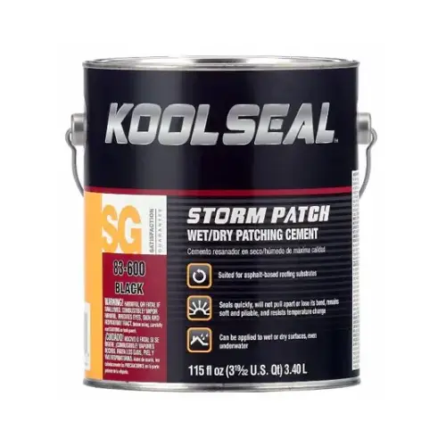 Storm Patch Series Patching Cement, Black, Liquid, 1 gal