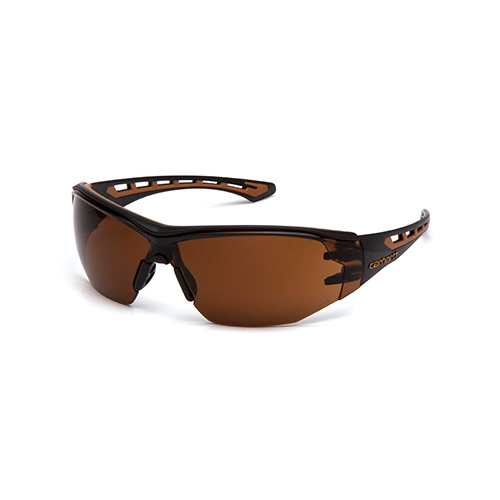 Easley Safety Glasses, Bronze Anti-Fog Lens, Black/Tan Frame