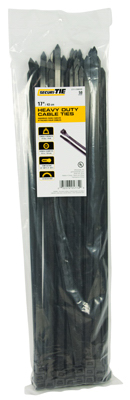 ECM INDUSTRIES LLC CT17-17550UVB Extra Heavy Duty Cable Tie, UV Black, 17-In - pack of 50