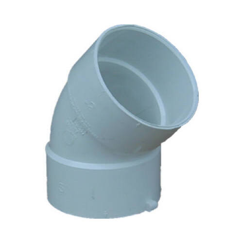 PVC Pipe Sewer Drain Elbow, 45-Degree, 6-In.