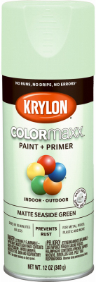 KRYLON K05552007 COLORmaxx Spray Paint, Matte, Seaside Green, 12 oz, Aerosol Can