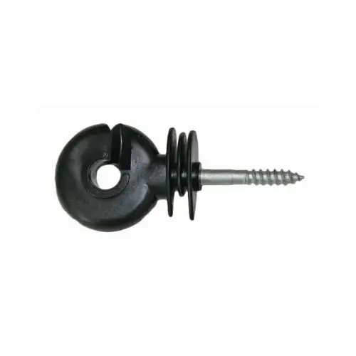 Wood Post 2-In. Screw-In Insulators, Black - pack of 25