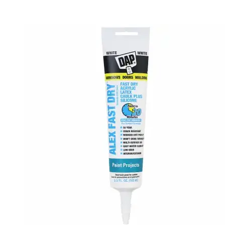 Alex Fast Dry 5.5 Oz. White Siliconized Acrylic Latex Caulk