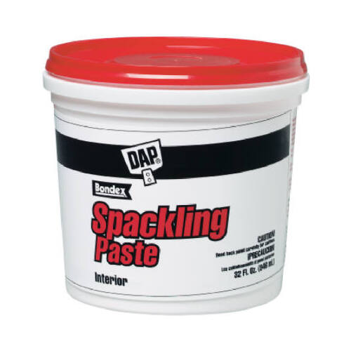 Spackling Paste White, White, 1 qt Tub