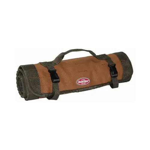 Bucket Boss 70004 Original Series Tool Roll Bag, 26 in W, 14-1/2 in H, 25-Pocket, Canvas, Brown