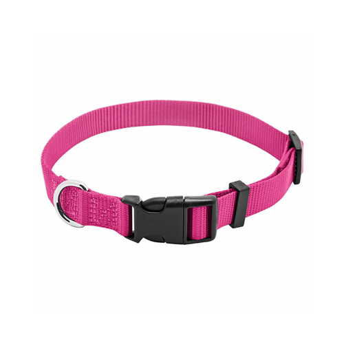 Pet Expert Adjustable Nylon Dog Collar, Pink, 3/8 x 8-12 In. - pack of 3
