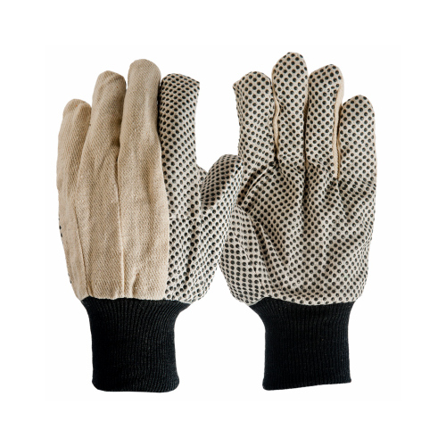 Cotton Canvas Gloves, Dotted, Men's L - pack of 3