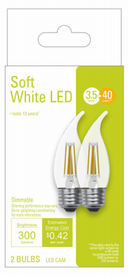 GE Lighting 32598 LED Light Bulbs, Soft White, Clear, 300 Lumens, 3.5-Watts Pair