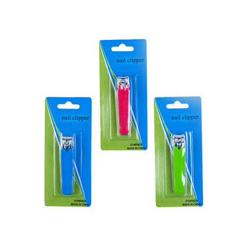 Nail Clipper, Metal With Rubber Grip, Assorted, 3-In.