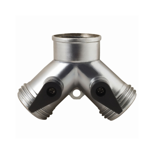 Melnor 312S-MJ 2-Way Hose Y Shut Off Valve, Metal