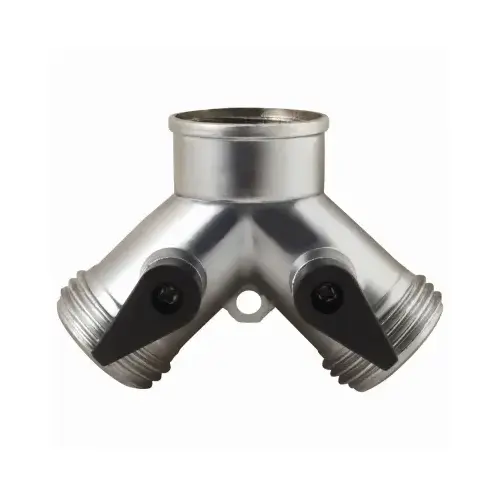 Melnor 312S-MJ 2-Way Hose Y Shut Off Valve, Metal