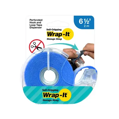 JJAAMM LLC 400-6BUTD Self-Gripping Storage Strap Tape Roll, Blue, 6.5-Ft.