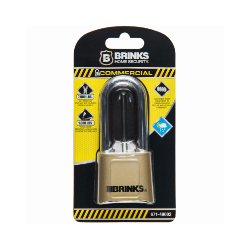 HAMPTON PROD INTL 671-49002 Resettable Combination Padlock, Brass, 2-In. Boron Shackle