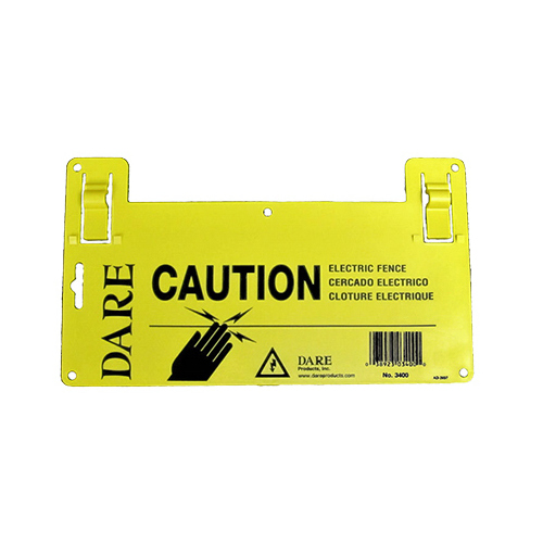 Dare Products 3400 Electric Fence Warning Sign, Yellow, 5 1/2 x 9-In.