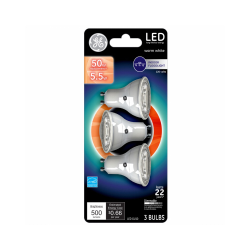 LED Recessed Bulb, MR16, 430 Lumens, 5.3-Watt, 3-Pk.