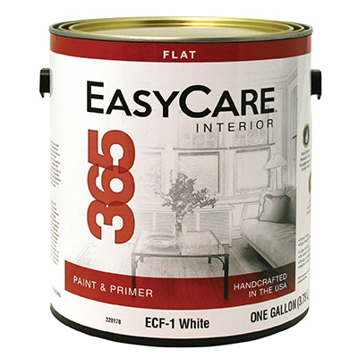 TRUE VALUE MFG COMPANY ECF1-GL 365 Interior Latex Wall Paint & Primer In One, Flat, Tintable White, Gallon