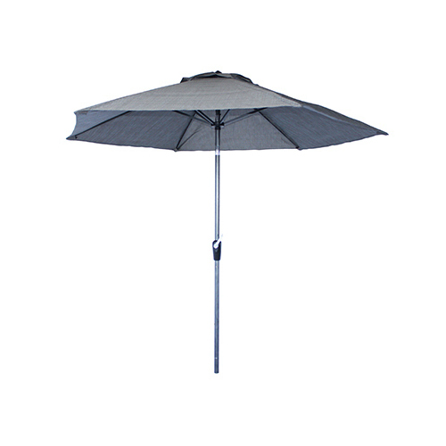 WOODARD, LLC RXTV-2003-UMB Stonington Market Umbrella, Gray/Blue Fabric, 9-Ft.