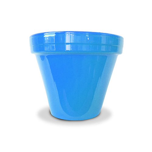 CERAMO PCSBX-6-RB Flower Pot, Robins Egg Blue Ceramic, 6.5 x 5.5-In.