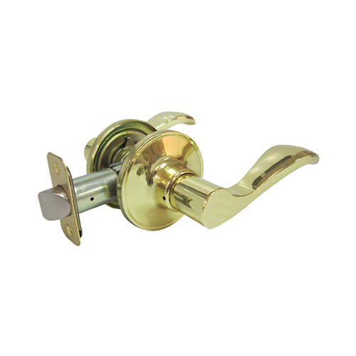 Naples-Style Reversible Lever Passage Lockset, Polished Brass