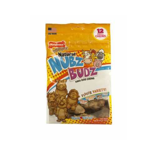 Nylabone NENB100M12W Dog Treats, Nubz Small Budz  pack of 12